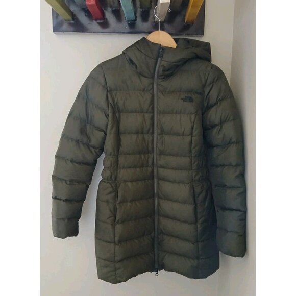 The North Face Gotham II 550 Down Fill Jacket Size Small Green Hood Puffer - Picture 1 of 10